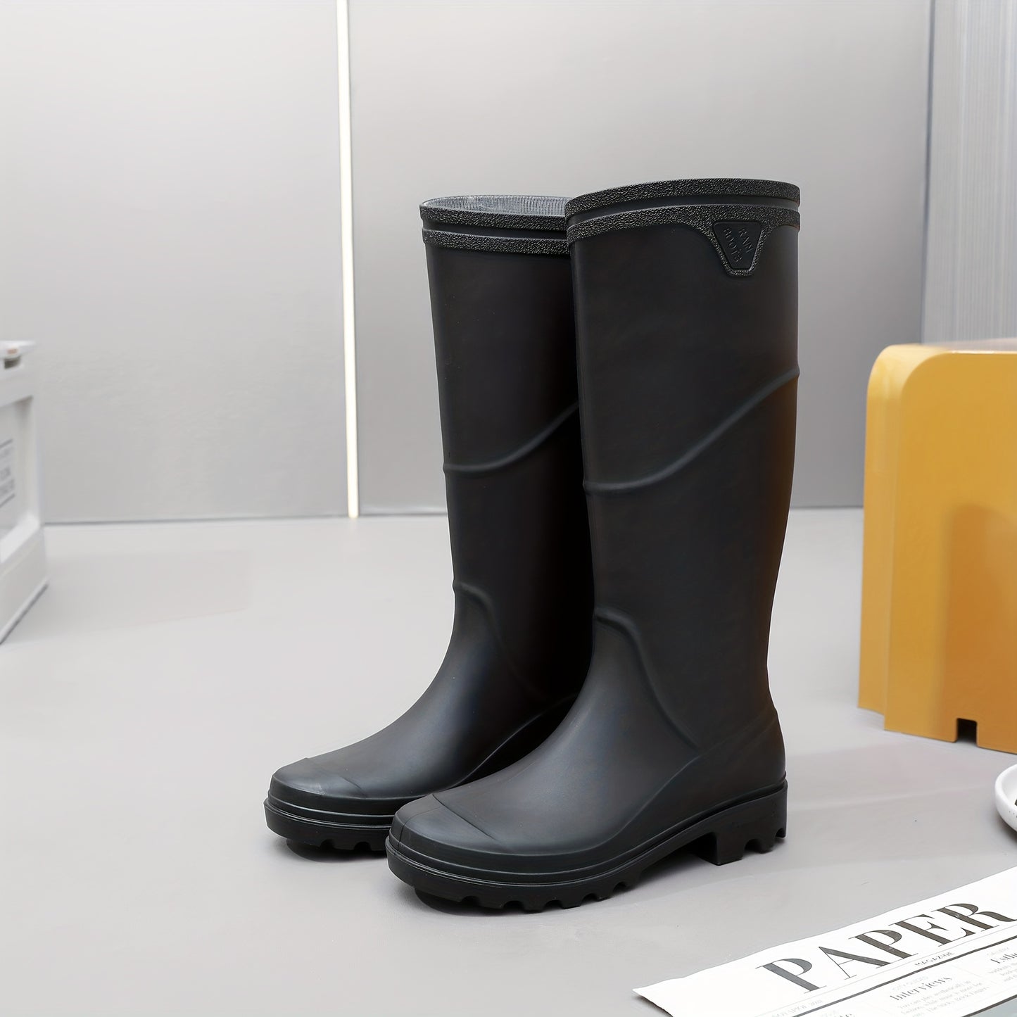 Men's High Top Rain Boots, Wear-resistant Waterproof Non-slip Galoshes For Outdoor Walking Fishing wellies