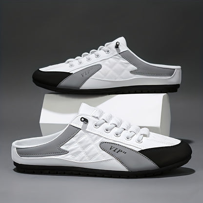 Men's Trendy Color Block Hollow Out Mule Shoes, Comfy Non Slip Casual Durable & Breathable Slippers, Men's Outdoor Footwear