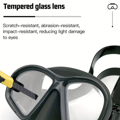 Wet Low Volume Freediving Mask Tempered Glass J-type Adults Diving Mask Snorkel Set with Camera Mount Black