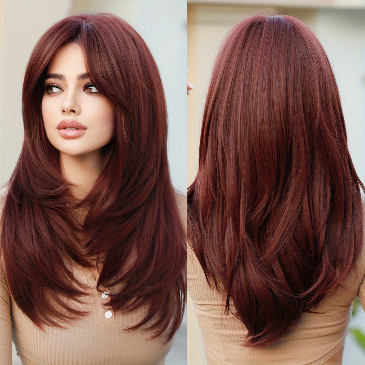 Elegant Honey Blonde Wavy Wig: Heat-Resistant, Full Volume, Natural Layers with Breathable Cap - Universal Fit & Style Flexibility