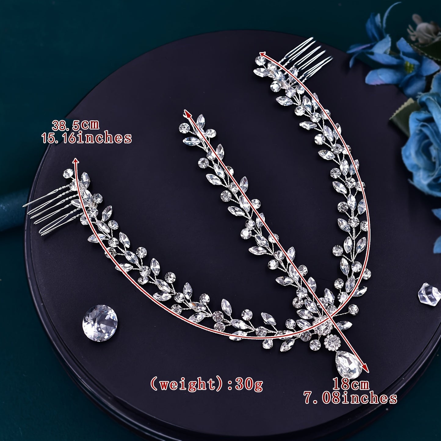 A Personality Face, Small Drop-shaped Rhinestones, Hand-woven Hair Accessories, Headbands, High-end Small Fresh Princess Hair Combs, Photo Studio Shooting, Bride Wear, Egypt Roman Style Hair Accessories, HP541