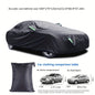 The Car Cover Is All Black With A 190T Silver-coated Fabric, Car Cover With Sun Protection, Polyester Reflective Strip Car Cover