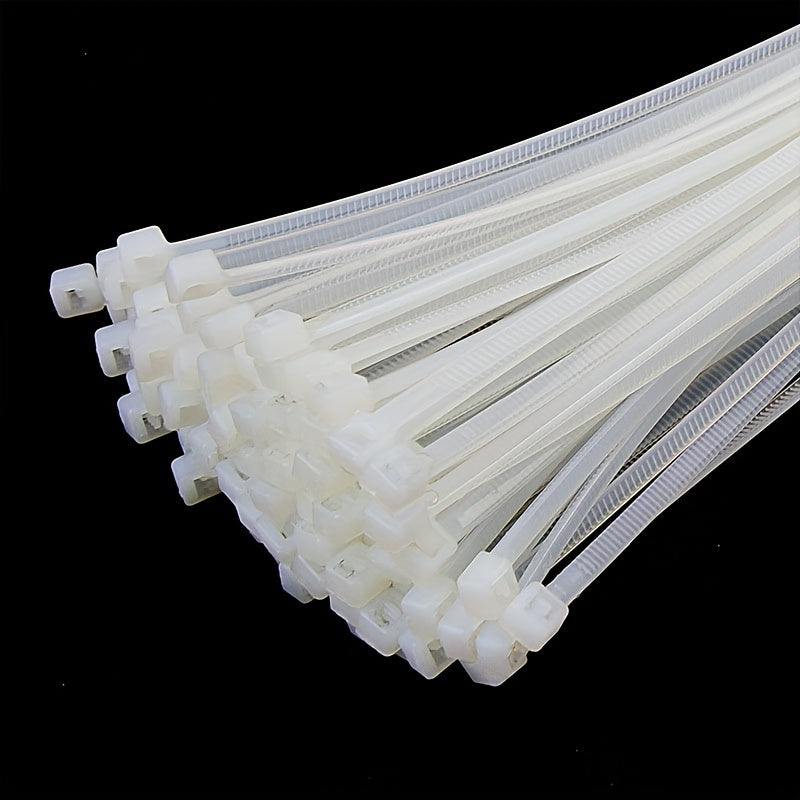 Black/White Cable Zip Ties, 18.14 KG Tensile Strength, Self-Locking Nylon Cord Ties, Indoor/Outdoor Use