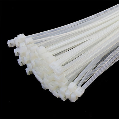 Black/White Cable Zip Ties, 18.14 KG Tensile Strength, Self-Locking Nylon Cord Ties, Indoor/Outdoor Use