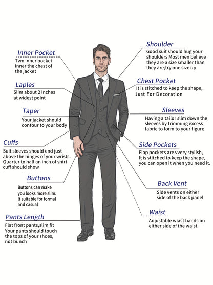 Lycody Men'S Suits 3pcs Light Gray Blazer Jacket Vest Pant Slim Fit Suit Set Two Buttons Business Men Suits Suitable For Wedding Dress Tux Suit Set Ceremony XS-3XL