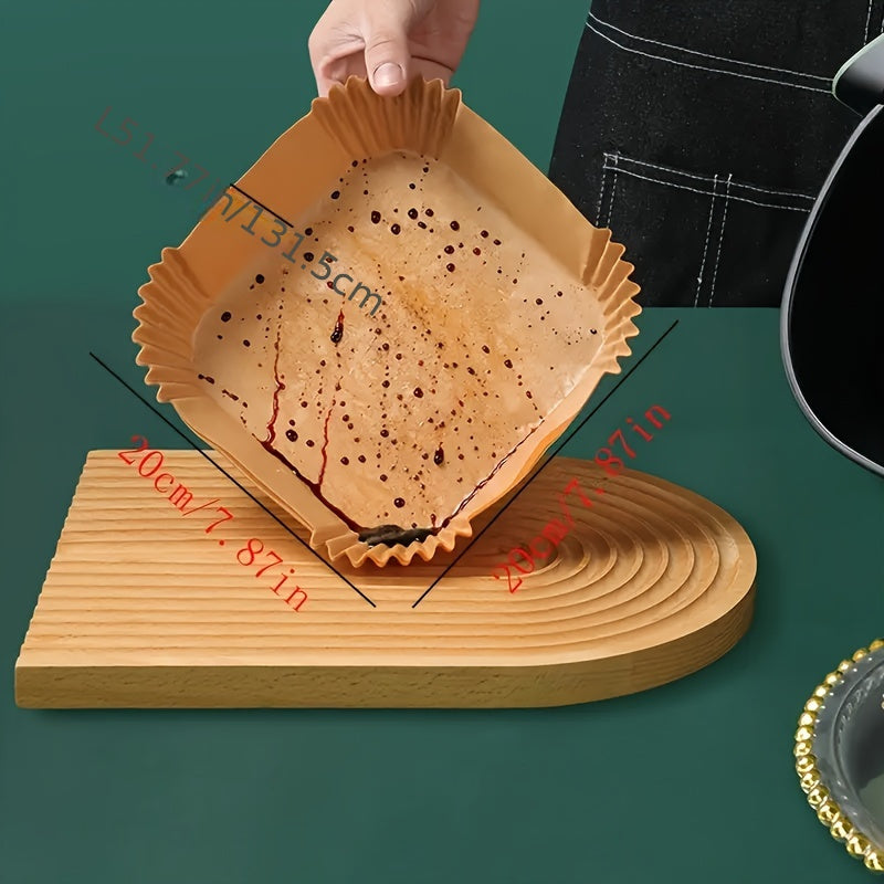 100 High-quality Air Fryer Pad Paper - Thickened, Non-stick, Oil-resistant, Suitable for 2-8 Air Fryer - Essential Kitchen And Restaurant Supplies for Frying, Baking, Cooking And Microwave, Practical Air Fryer Paper, Essentia