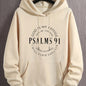 Stylish Psalms 91 Graphic Hoodie - Soft, Comfy, Loose Fit with Kangaroo Pocket, Drawstring, and Trendy Design - Autumn Winter Essential for Men