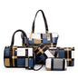 6pcs Womens Handbags Tote Bags Shoulder Bag Leather Purses Satchel Bag Top-Handle Handbag Crossbody Bag Wallet Clutch