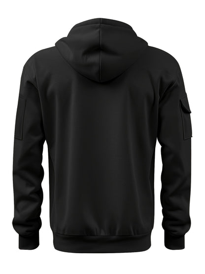 Men's Casual Sweatshirt with Multiple Zippers and Arm Pockets 2024 Cross-border Spring/Autumn Hoodie Large Size