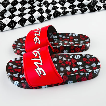Men'S Hustle $$$ Printed Graphic Slide