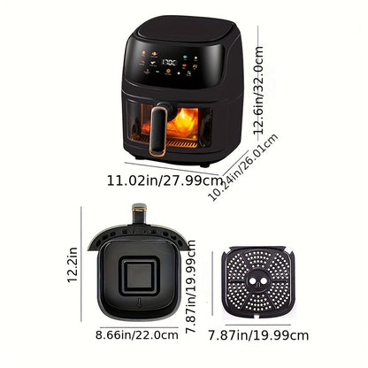 Large Capacity Australian Visual Air Fryer With Color Touch Screen - Perfect For Baked French Fries, Grilled Chicken, And Steak - Convenient For Family Use