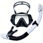 Unisex Premium Snorkeling Goggles with Wide-Angle View - Large Frame Silicone Mask & Anti-fog Breathing Tube Set for Comfortable, Leak-proof Diving Adventures