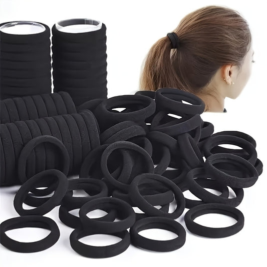 Women's Black Headband, Seamless Headband, Elastic Ponytail Fixer, No Damage to Thick Hair