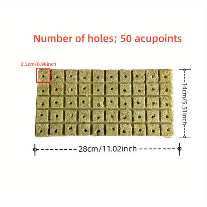 200pcs Rockwool Starter Cubes, Fabric Propagation Plugs for Cuttings, Seed Germination, and Plant Rooting, Non-Fertilized, Breathable, Moisture-Retaining Plant Starter Blocks