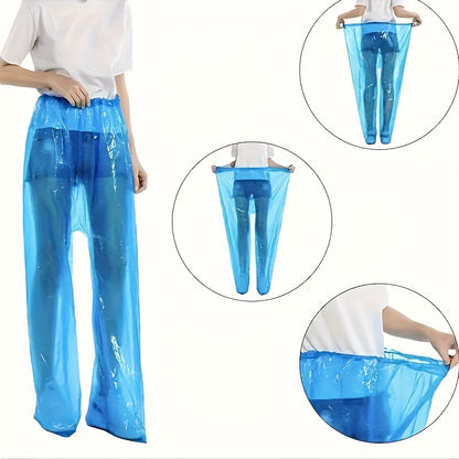 One-Size Fits All Transparent Rain Pants - Durable PE Material, Perfect for Travel & Outdoor Adventures