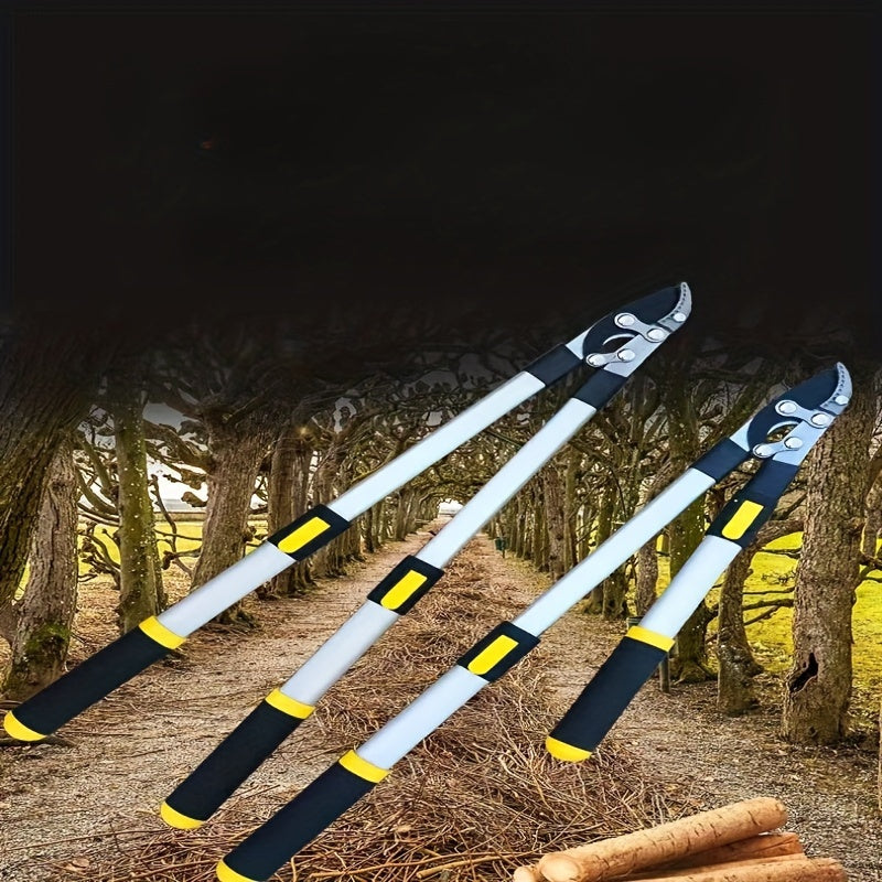 Professional Telescopic Bypass Pruning Shears, Heavy-Duty Garden Pruners with Metal Body and Ergonomic Handle for Fruit Tree Branches, Gardening Clippers, Extendable Gardener'S Lopper Cutter Tool