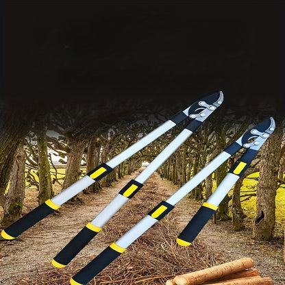 Professional Telescopic Bypass Pruning Shears, Heavy-Duty Garden Pruners with Metal Body and Ergonomic Handle for Fruit Tree Branches, Gardening Clippers, Extendable Gardener'S Lopper Cutter Tool