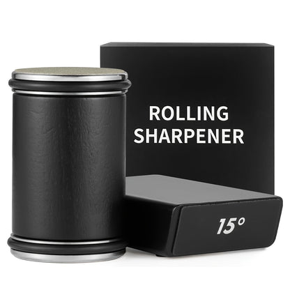 Rolling Knife Sharpener Knife Sharpener Tool With 15 & 20 Degree Magnetic Angle-Industrial Diamond Kitchen Knife Sharpener Kit Knife Sharpening Made Easy