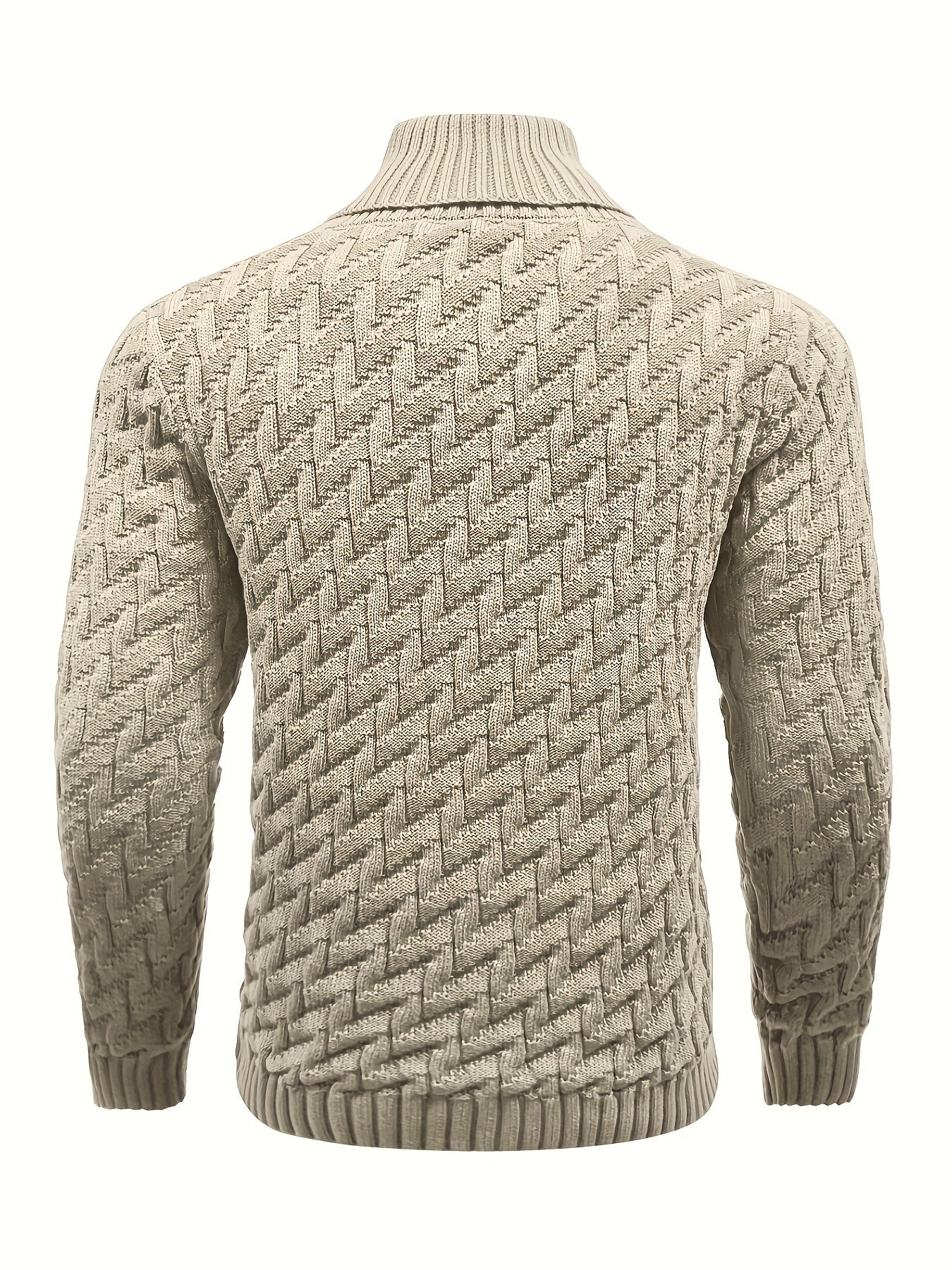 Men'S Casual Commuting Fashion Solid Texture Warm Lapel Sweater