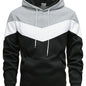Mens Color Block Hooded Pullover Hoodie - Soft Slight Stretch Polyester Fabric, Long Sleeve, Regular Fit, Contrast Collar, Kangaroo Pocket, Hand Wash Only - Perfect Winter and Fall Streetwear Gift for Him