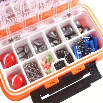 ANMUKA 255pcs Fishing Tackle Kit with Waterproof Storage Box - Includes Hooks, Lure Pliers, Lead Sinkers, Floats & More - Perfect Gift for Anglers, Transfer Ring, Various Lure Tools