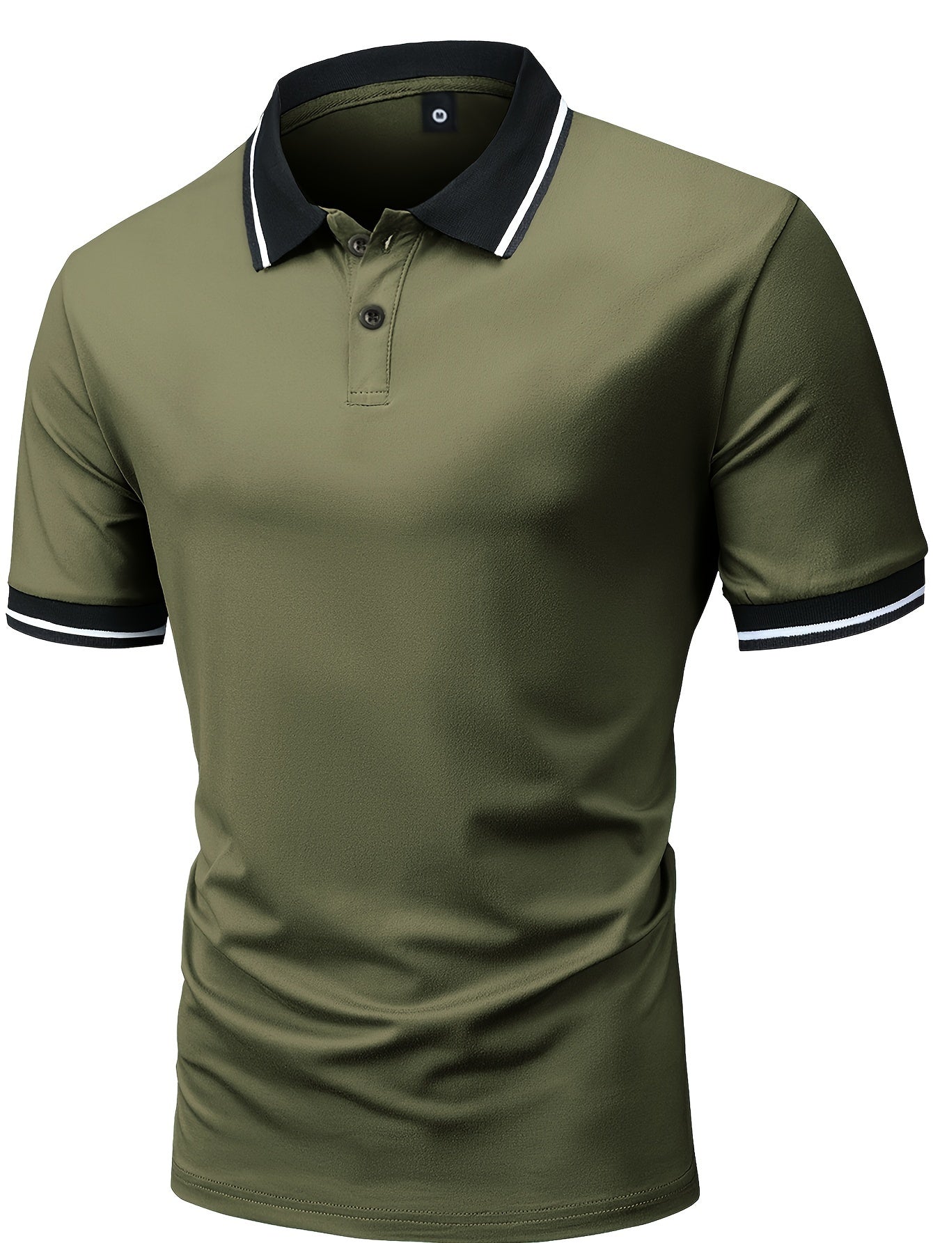 4pcs Comfy Short Sleeve Button Up Lapel Shirt for Men, Golf Sports, Gift Idea