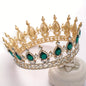 1pc Baroque Style Round Crown Princess Queen's Round Crown Bridal Wedding Birthday Hair Accessories, Retro Style