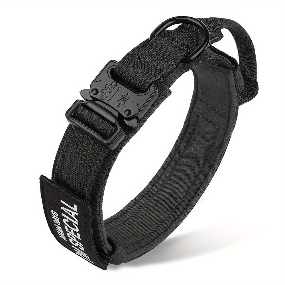 Tactical Dog Collar with Handle - Heavy Duty Collar for Medium and Large Dogs - Provides Ultimate Control and Comfort