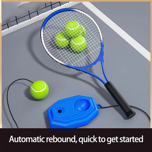 6pcs/set, Rebound Tennis Trainer, Tennis Racket, Ball Base With String, Rebound Tennis Ball, Portable Tennis Training Equipment For Outdoor Sports Fitness