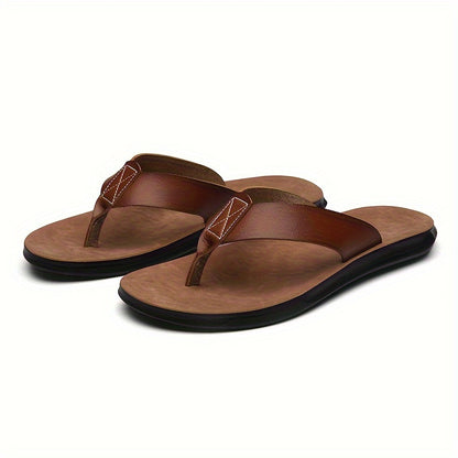 MAGIC LIONS-Comfortable and Durable Brown Men'S Business Casual Slippers - Indoor/Outdoor Beach Sandals.Men'S Synthetic Thong Sandals, Casual Non Slip Flip-flops Shoes ToePost Sandals For Indoor Outdoor Beach, Spring And Summ