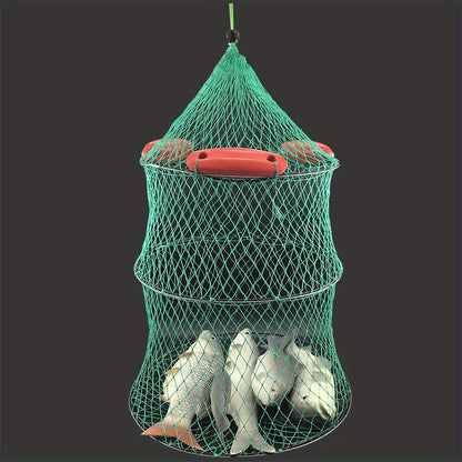 1pc Floating Fish Protection Net, Quick-drying Folding Fish Cage, Bold Braided Fish Basket For Sea Fishing