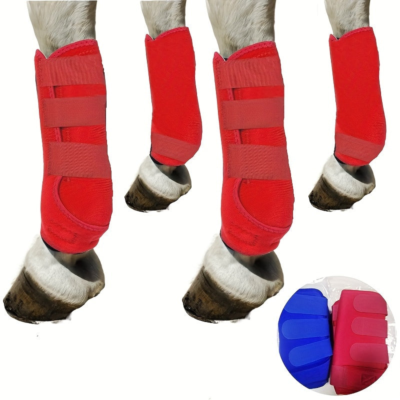 4pcs Horse Protective And Breathable Riding Boots, Ultimate Comfort And Durability For Active Horses