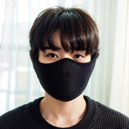Winter Face & Ear Warmer - Windproof, Thickened for Extra Warmth, Breathable Cycling Mask in Black
