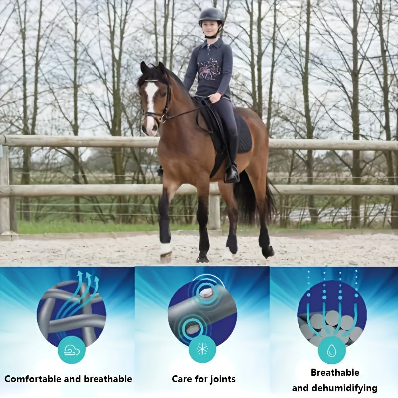 4pcs Horse Protective And Breathable Riding Boots, Ultimate Comfort And Durability For Active Horses