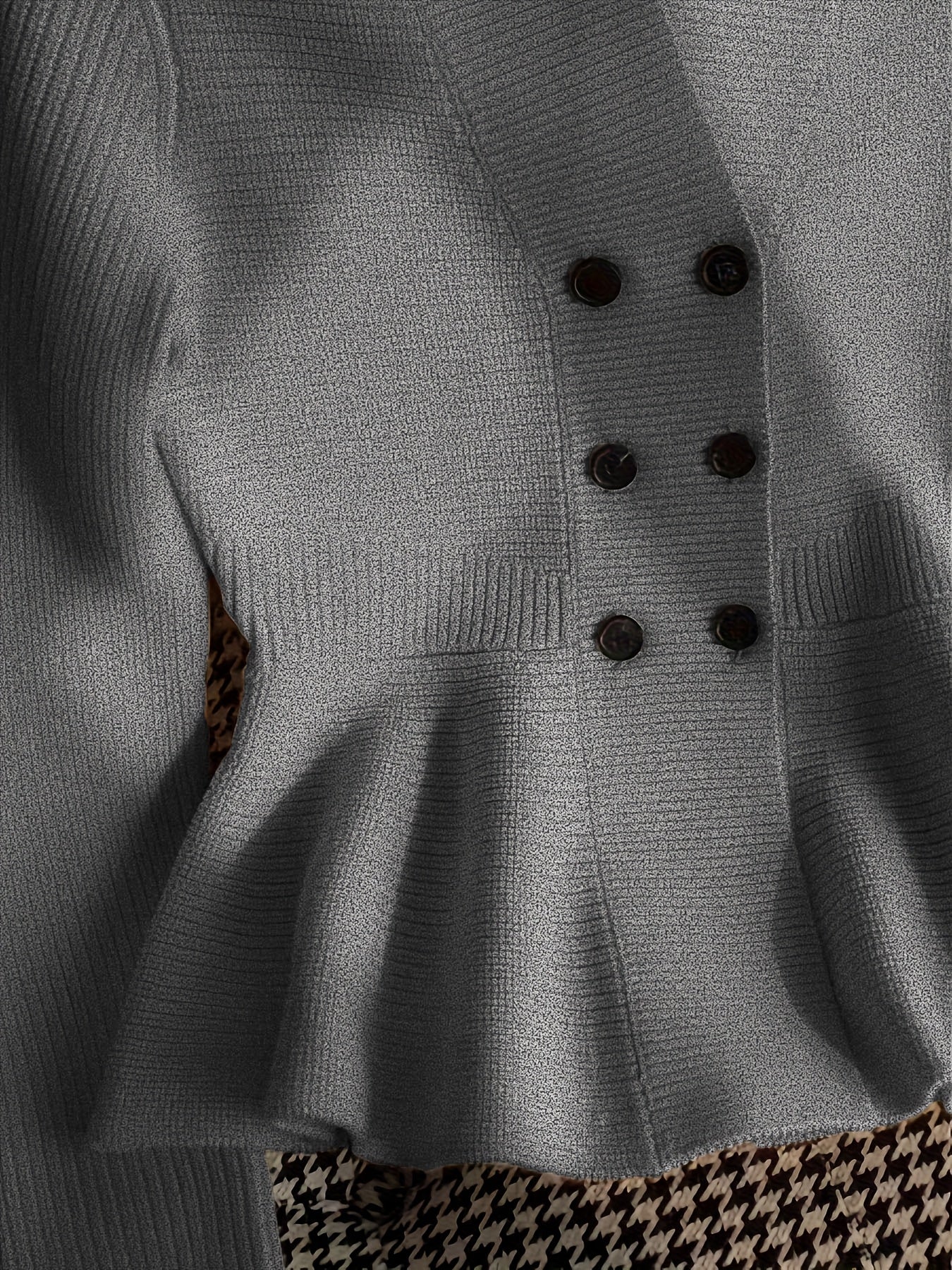 Visually V-Neck Cardigan - Solid Color, Thick Knit, Loose Fit, Warm, Viscose and Polyester Blend, Perfect for Fall/Winter