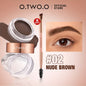 24-hour Waterproof O.TWO.O Eyebrow Cream and Wax - Natural, Long-lasting, Ultra Thin Slanted Brush for Precise Application, Concealer, and Shaping - Suitable for All Skin Types
