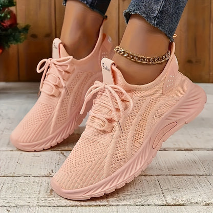 [Popular Choice] Women's Breathable Knit Sneakers, Lace-Up Mesh Sneakers for All Seasons