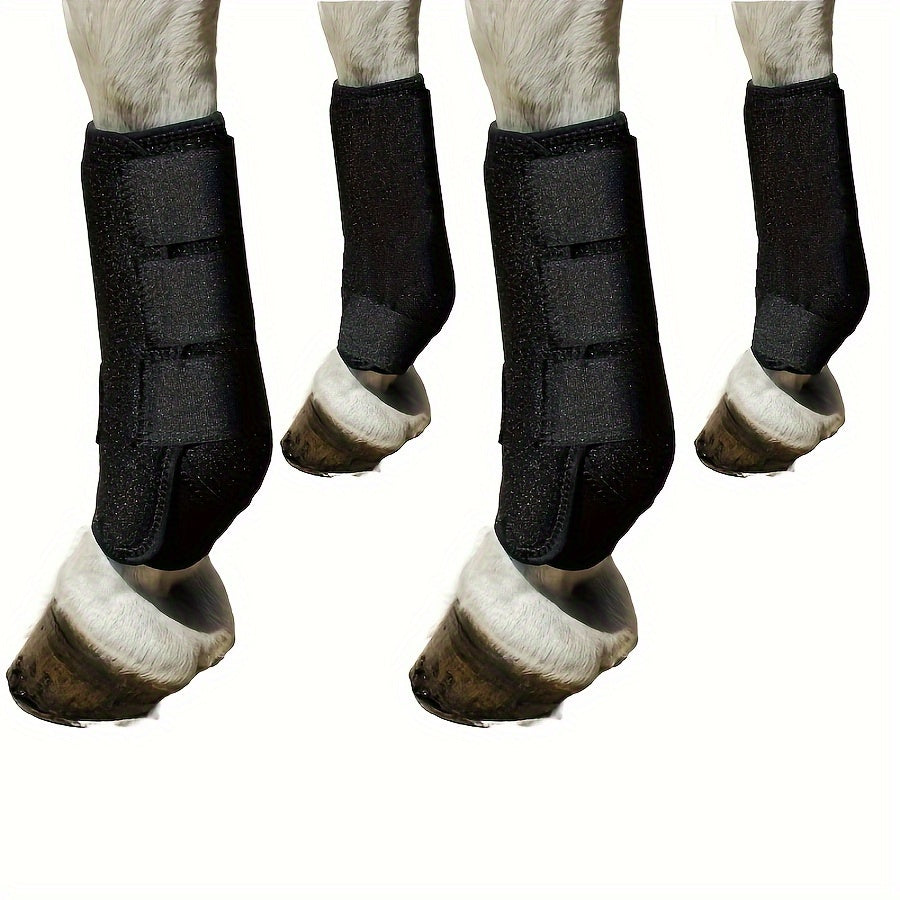 4pcs Horse Protective And Breathable Riding Boots, Ultimate Comfort And Durability For Active Horses