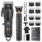 2pcs HIENA Professional Hair Clippers for Men, Cordless USB Rechargeable Lithium Battery, ABS Body, Digital Display, Carved Design, with 1200mAh Battery, for Ideal Gift for Father