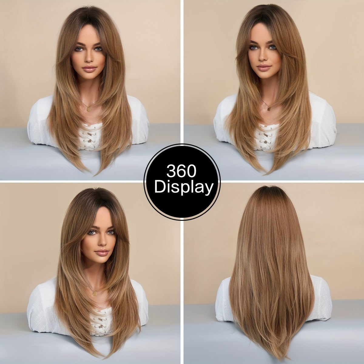 Elegant Honey Blonde Wavy Wig: Heat-Resistant, Full Volume, Natural Layers with Breathable Cap - Universal Fit & Style Flexibility