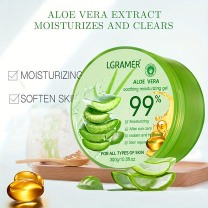 300g 99% Aloe Vera Moisturizing Gel, Essence Cream, Refreshing Aloe Vera Gel For Men And Women, Enhanced Skin Barrier, Deep Moisturizing And Hydrating Skin, Christmas Gift