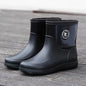 Men's All-Season Waterproof Rain Boots - Slip-On, Durable PVC & Rubber Sole for Fishing, Kitchen Work & Outdoor Activities