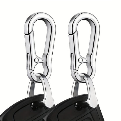 10-Pack Stainless Steel Carabiner Keychain Clips - Durable Metal Spring Snap Hook for Key Ring, Camping Gear, Backpacks