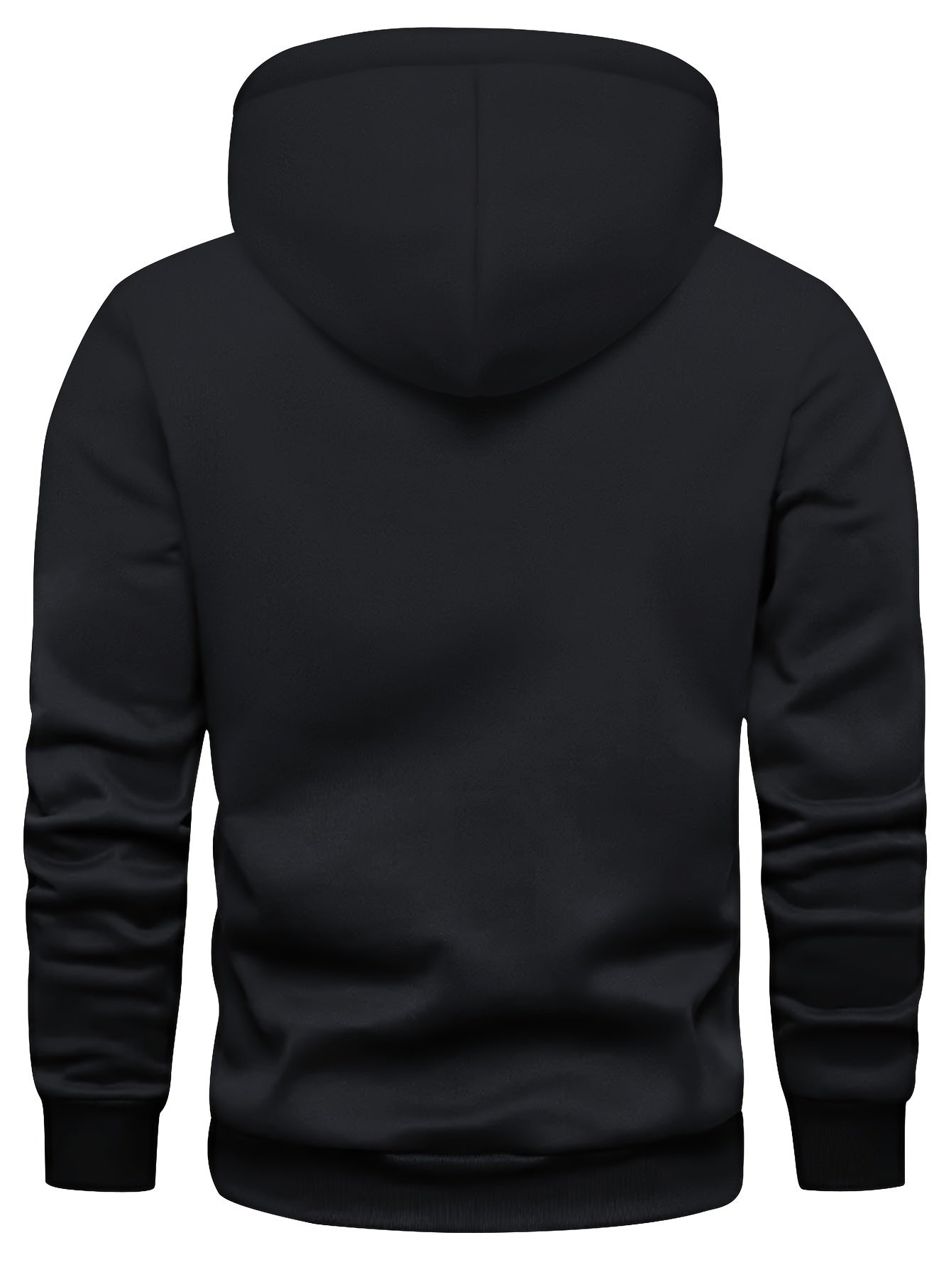 5pcs Men's Long Sleeve Hoodies, Solid Color Polyester Pullovers with Drawstring and Kangaroo Pocket, Casual Sports Jogging Tops for Spring/Fall - Regular Fit Knit Fabric Hooded Sweatshirts